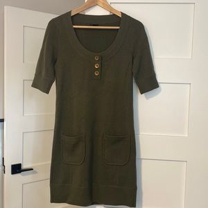 New club Monaco olive green wool sweater dress